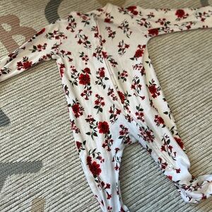 Old Navy Kids Floral Footie - Red and White